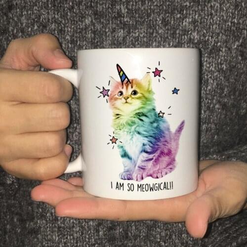 Cat lover coffee Mugs i am so mewogical funny unicorn cat 350ml ceramic mug