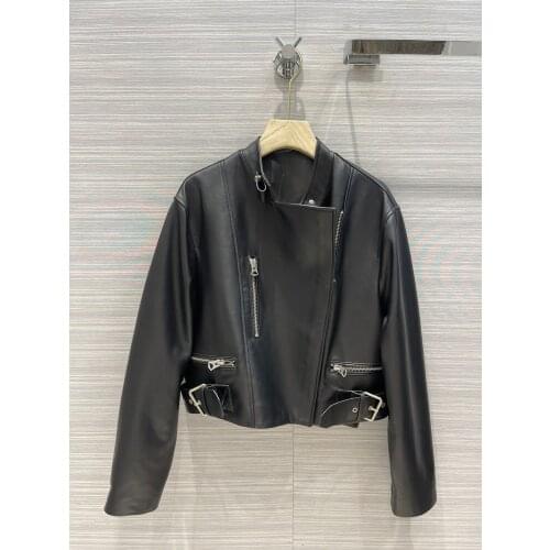 Luxury 2021FW Autumn High Quality Women 100% Sheepskin Genuine Leather Jacket For Ladies Fashion Coat Gdnz 7.01