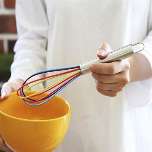 Multicolor 1 PC Kitchen Premium Silicone Whisk With Heat Resistant Non-Stick Silicone Whisk Cooking Tool Egg Beater String New