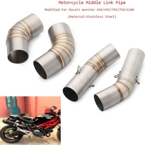 Silp on for Ducati 696/796/795/848/1100/1098/1198 Motorcycle Middle Connecting Pipe Modified Stainless Steel Link Exhaust System