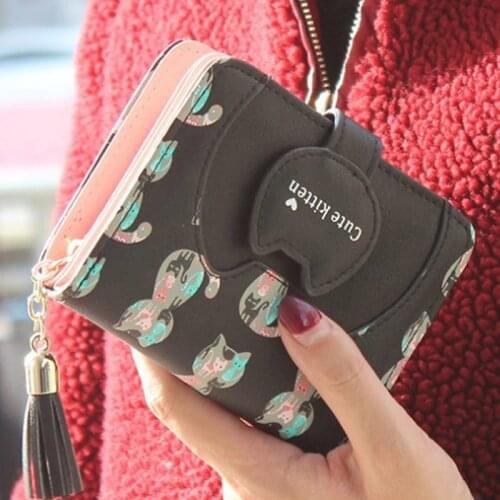 Fashion Small Female Purse short purse Lady Letter Snap Fastener Zipper Short Clutch Wallet Card Holder Coin Money Women Wallet