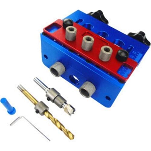 3 In 1 Woodworking Drill Guide Set Hole Puncher Dowelling Jig Self Tighen Clamp Dowel Tenon Punching