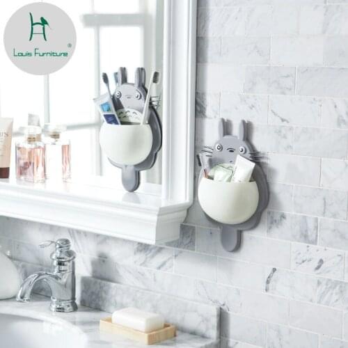 Louis Fashion Toilet Toothbrush Suction Wall Mounted Toothpaste Rack Multifunctional Suction Cup Type