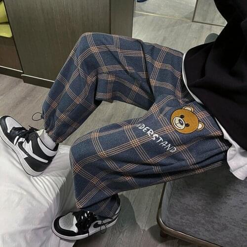 Neploha Men's Checked Trousers