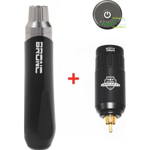 2021 New Arrival Wireless Mini Power RCA Connection With Bronc-V6 Rotary Tattoo Machine Pen Set Free Shipping