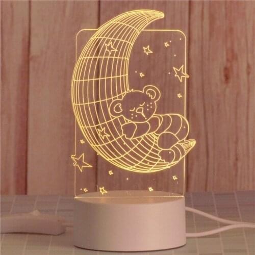 New 3D Night Light Acrylic Creative Boy Girl Holiday Gift Night Light Bedroom Bedside Table Lamp Desktop Night Light Decoration
