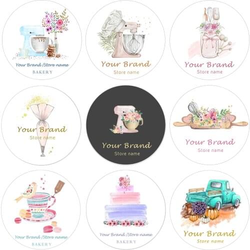 Custom Baking Stickers Customize Bakery Name Labels DIY Gift Box Decoration Sticke Wedding Birthday Party Baby Shower Decor