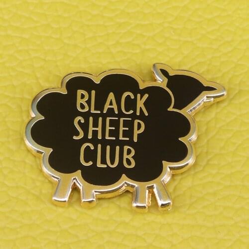 Join The Black Sheep Club Pin Yarn Knitting Crochet Wool Flair Badges Show Pride in Being The Weird One