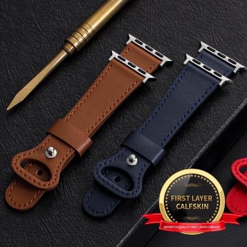 Real First Layer Leather Band for Apple Watch SE 44MM 40MM IWatch Strap on Smartwatch Series 6543 38mm 42mm Wristband Bracelets