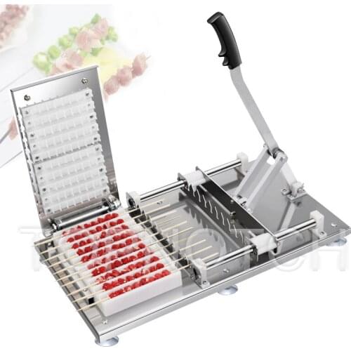 Stainless Steel Manual Mutton Kebab Machine Hand Bbq Bamboo Skewer Machine Beef Satay String Making Machine