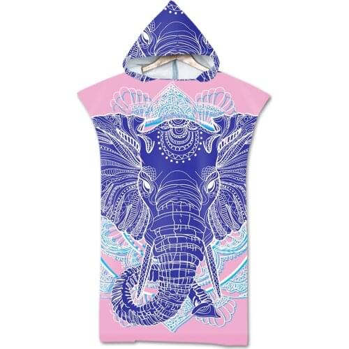 Animal elephant Outdoor Adult Hooded Beach Towel Poncho Bathrobe Towels Women Man Bathrobe AHT4