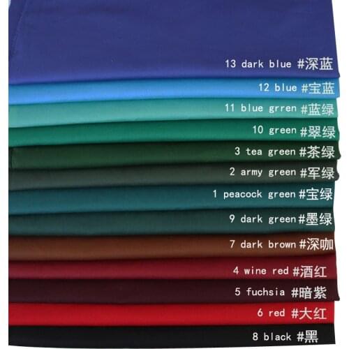 100% Cotton Twill Full Process Fabric Solid Dark Color Wine Red Green Blue Brown Fuchsia For DIY Dress Shirt Blouse Quilt Craft