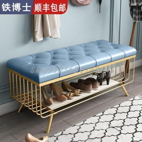Changing Shoes Stool Nordic Simple Modern Door Upholstery Cushion Wearing Shoes Stool Sofa Stool Testing Shoes Luxurious Bench