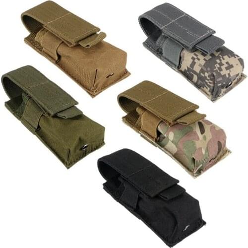 Tactical M5 Flashlight Pouch Single Pistol Magazine Pouch Torch Holder Case Outdoor Hunting Knife Light Holster Molle Bag