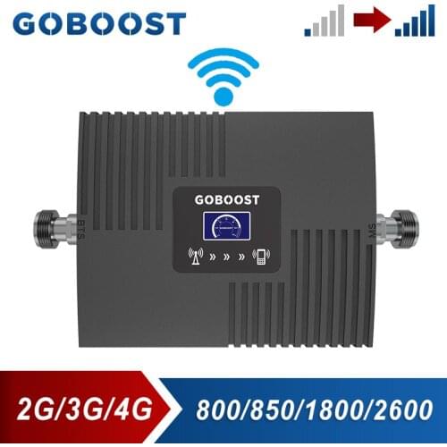 GOBOOST Cellphone Signal Booster 2G 3G 850 LTE 800 1800 2600 MHz Single Band Repeater Mobile Cellular Amplifier For B5 B20 B3 B7
