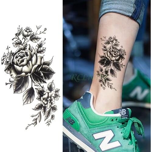 Waterproof Temporary Tattoo Sticker Rose flower Fake Tatto Flash Tatoo Hand Arm Foot Classical Cool for Girl Women Men