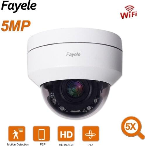Wifi 5MP PTZ Camera 2MP Pan Tilt Wireless IP Camera 5X ZOOM 2.7~13.5mm lens IP66 Metal Housing IR 50M P2P Camhi Audio Monitoring