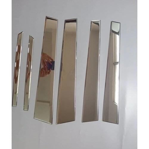 Fit For Toyota Camry 2012-2016 Stainless Steel Window Trims Protector Cover Glass Strips B+C Center Pillars Car Accessories 6Pcs