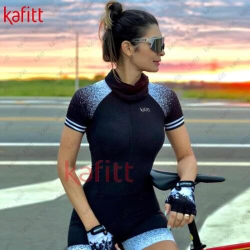 Macaquinho Ciclismo Feminino Kafitt Womens Triathlon Cycling Jersey Womens Sweatshirt Set Short Sleeve Black Jumpsuit Shirt