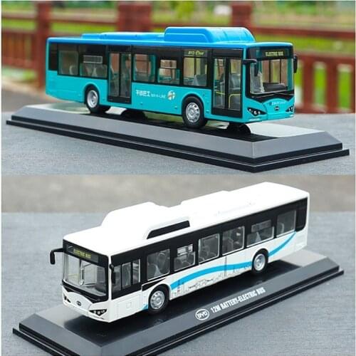 1:64 BYD K9 12M Electric Bus ShenZhen E-Bus Main Line GreenBlue Diecast Model Car
