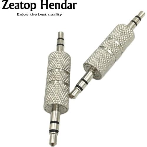 1Pcs 3.5mm Stereo Male to Male Audio Headphone Adapter Jack Coupler Straight M/M Connector Sliver