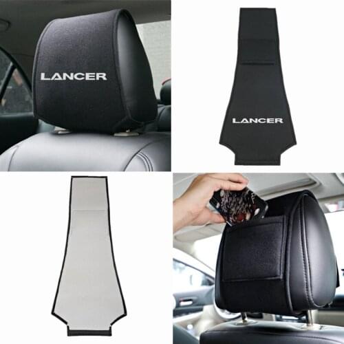 1PCS Car seat headrest cover for Mitsubishi Lancer Outlander ASX Ralliart accessories Car Styling