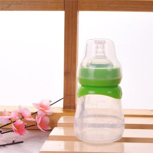 150ml Baby Portable Feeding Bottle Newborn Kids Nursing Care Feeder Fruit Juice Medicine Milk Safety Silicone Bottles