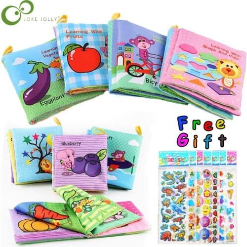 3Pcs Baby Soft Cloth Book Animal Colors Shape Early Learning Educational Toys Intelligence Development Toys Children Gifts YJN