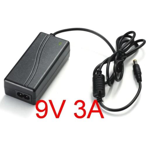 50PCS High quality IC solutions AC 100V-240V DC 9V 3A Switch power supply, 27W LED adapter, DC 5.5*2.1-2.5mm +Free shipping