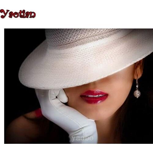 Diamond Mosaic Sexy Fashion Woman Red Lips 5D Diamond Painting Full Drill Square Rhinestone Embroidery Cross Stitch Kit Decor