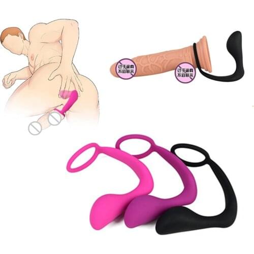 Anal Plug Penis Ring Sexy Mens Masturbator Cock Rings Couple Lover Toys For Sex Men Time Delay Ejaculation Soft Silicone Gays