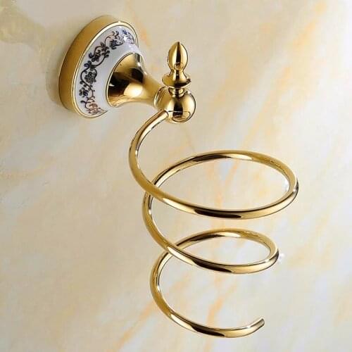 Free shipping European delicate washroom product High-top antique ceramic holders Electroplating gold/silver shelf Hardware rack