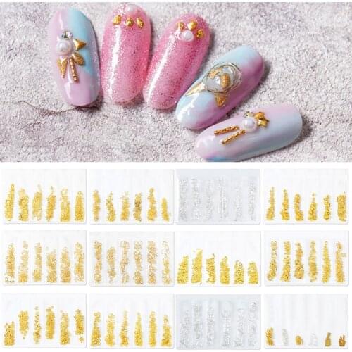 Hot Nail Art Rivet Glossy Eye-catching Metal Nails Art Stickers Fashion DIY Manicure Decoration Tools