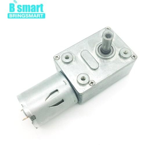 Bringsmart Worm Motor JGY-370 DC 12v Low Speed Reducer 6-210rpm Reversible Self Locking Turbine Machine 24v High Torque
