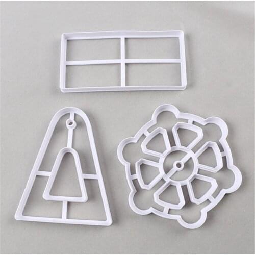Cookie Biscuit Cutter Cake Stencil bake Pastry Mold 3pcs/set Plastic 3D Ferris Wheel Cake Mold Fondant Cake Decorating Tools