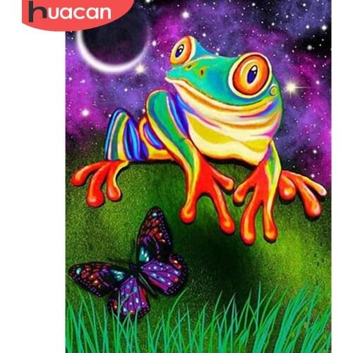 HUACAN 5D Diamond Painting Kits Frog Full Square/round Mosaic Cross Stitch Animal Home Decor Diamond Art