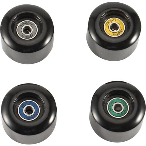 HOT STRIKATE 4Pcs 55 x 32mm Skateboard Wheels Brush Street Wheels with 8Pcs Colorful Skateboard Bearings 78A PU Skateboard Wheel
