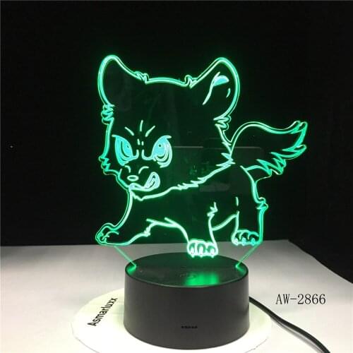 Lovely Cat Model 3D Led Light 7Colors Table Lamp Novelty Product light with Touch Button For Friends Kids Birthday Gift AW-2866