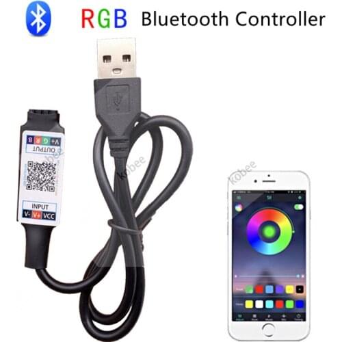 Mini RGB Music Bluetooth LED Controller ULight Strip Controller For RGB LED Strip USB 5V 12V 24V