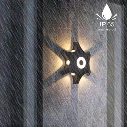 Wall Lamp Outdoor Up Down Rays Spot LED Garden Wall Light IP65 Waterproof Foco Led Exterior Street Balcony Decoration Lighting