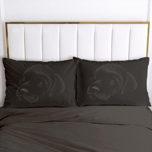 Pillow Cases Bedding 2PCS PillowCase For Bedroom,Home Decoration 70x70cm 50x70cm Pillow Cover Customize Size Black Dog Head