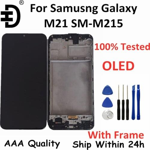 OLED LCD For Samsung Galaxy M21 M215 LCD Screen Display Touch Panel Digitizer With Frame Display For Samsung M21 LCD Replacement