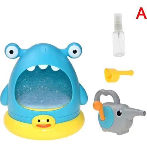 Outdoor Blowing Bubble Cute Cartoon Shark And Crab Swimming Bathtub Soap Machine Toy For Children Baby Bathing Funny Toys
