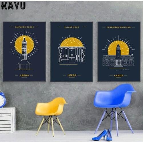 England Leeds Posters Oakwood Clock Football Club Parkinson Building Canvas Painting Modern Wall Pictures Living Room Home Decor