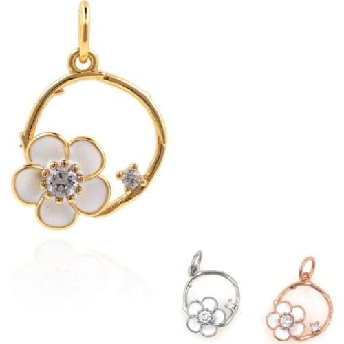 Flower Pendant Garland Necklace Flower Basket Bracelet DIY Jewelry Making Accessories 17.4x12.8x3.2mm