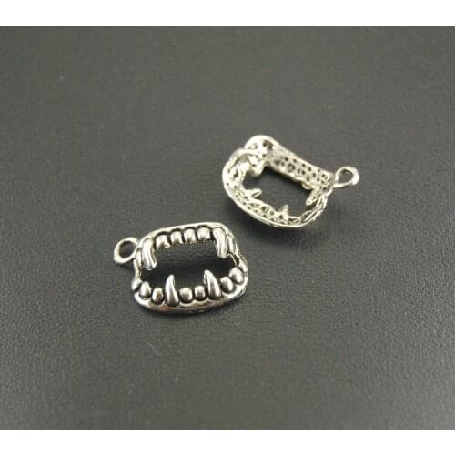 10pcs Silver Color Halloween Vampire teeth Charm Pendant Handmade Charms Pendants Jewelry Findingss A282