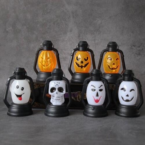 Halloween Portable Lanterns LED Halloween Lamp Lights, Spooky Skeleton Lights Hanging Lanterns for Home Party Porch House Bar
