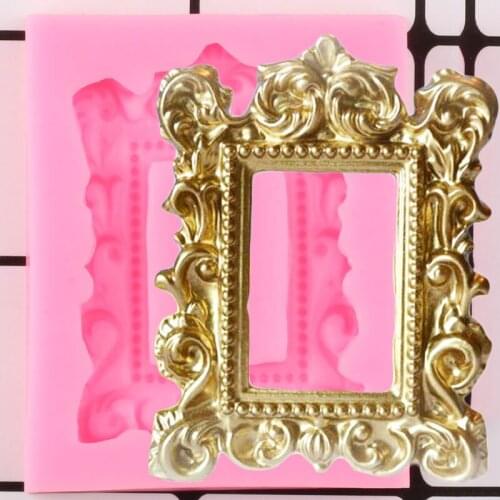 Picture Frame Cupcake Topper Fondant Mold Party Cake Border Silicone Cake Decorating Tools DIY Candy Resin Clay Chocolate Molds