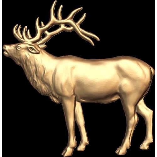 3d models relief for cnc router 3d printer in STL file format -Elk deer