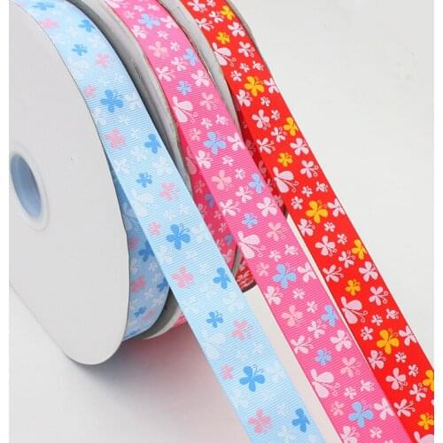 [IuBuFiGo] 10Y 1"(25mm) Butterfly Printed Grosgrain Ribbons DIY Hairbow With High Quality